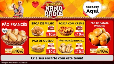 Modelo de TV para TV Horizontal com o tema Arraiá dos Namorados para Padaria