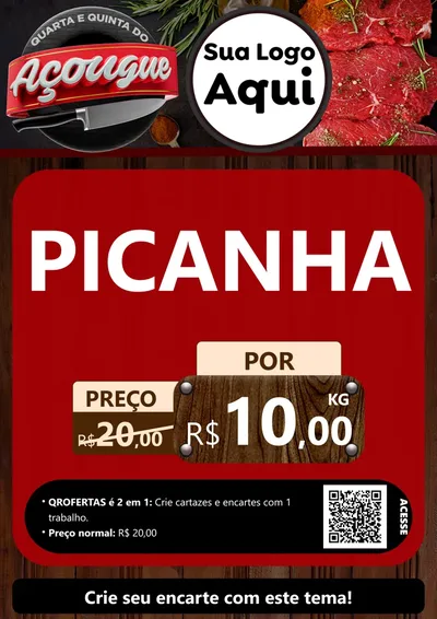 Modelo de Cartaz para Cartaz A4 Vertical com o tema Quarta e Quinta do Açougue para Açougue