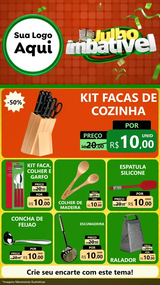 Modelo de Rede Social para Stories com o tema Julho Imbatível para Utilidades Domésticas
