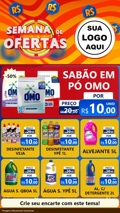 Modelo de Rede Social para Stories com o tema Semana de Ofertas para Produtos de Limpeza