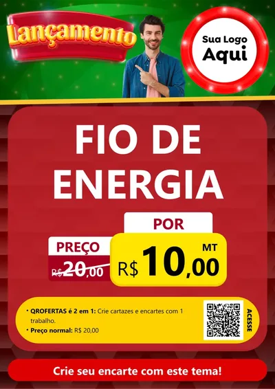 Modelo de Cartaz para Cartaz A4 Vertical com o tema Lançamento para Materiais Elétricos