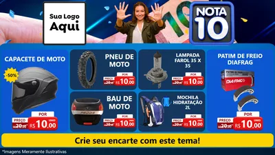 Modelo de TV para TV Horizontal com o tema Nota 10 para Moto peças