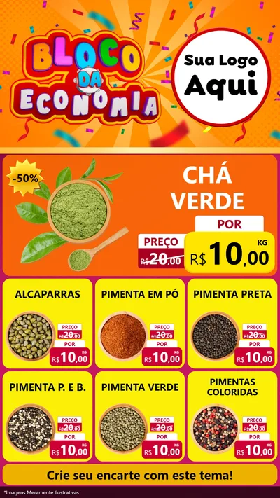 Modelo de Rede Social para Stories com o tema Bloco da Economia para Produtos Naturais