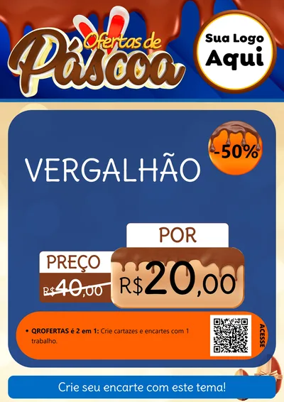Modelo de Cartaz para Cartaz A4 Vertical com o tema Ofertas de Páscoa para Ferragens
