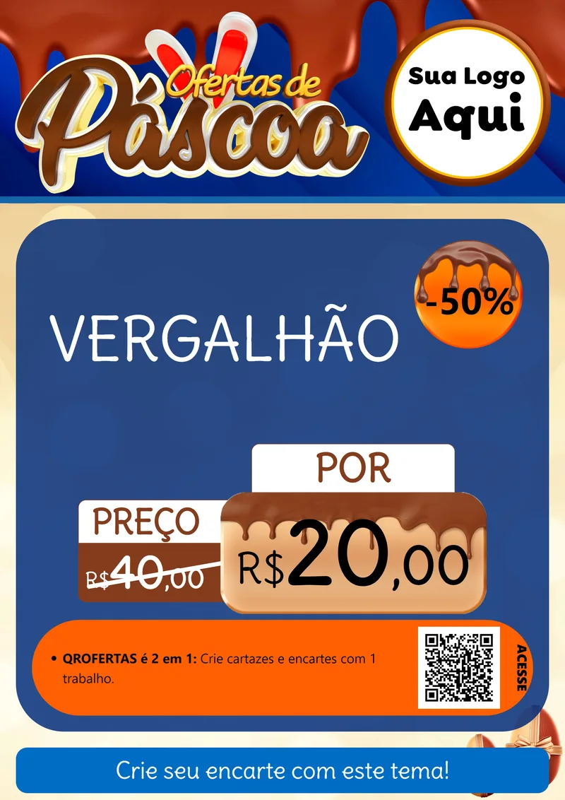 Modelo de Cartaz para Cartaz A4 Vertical com o tema Ofertas de Páscoa para Ferragens