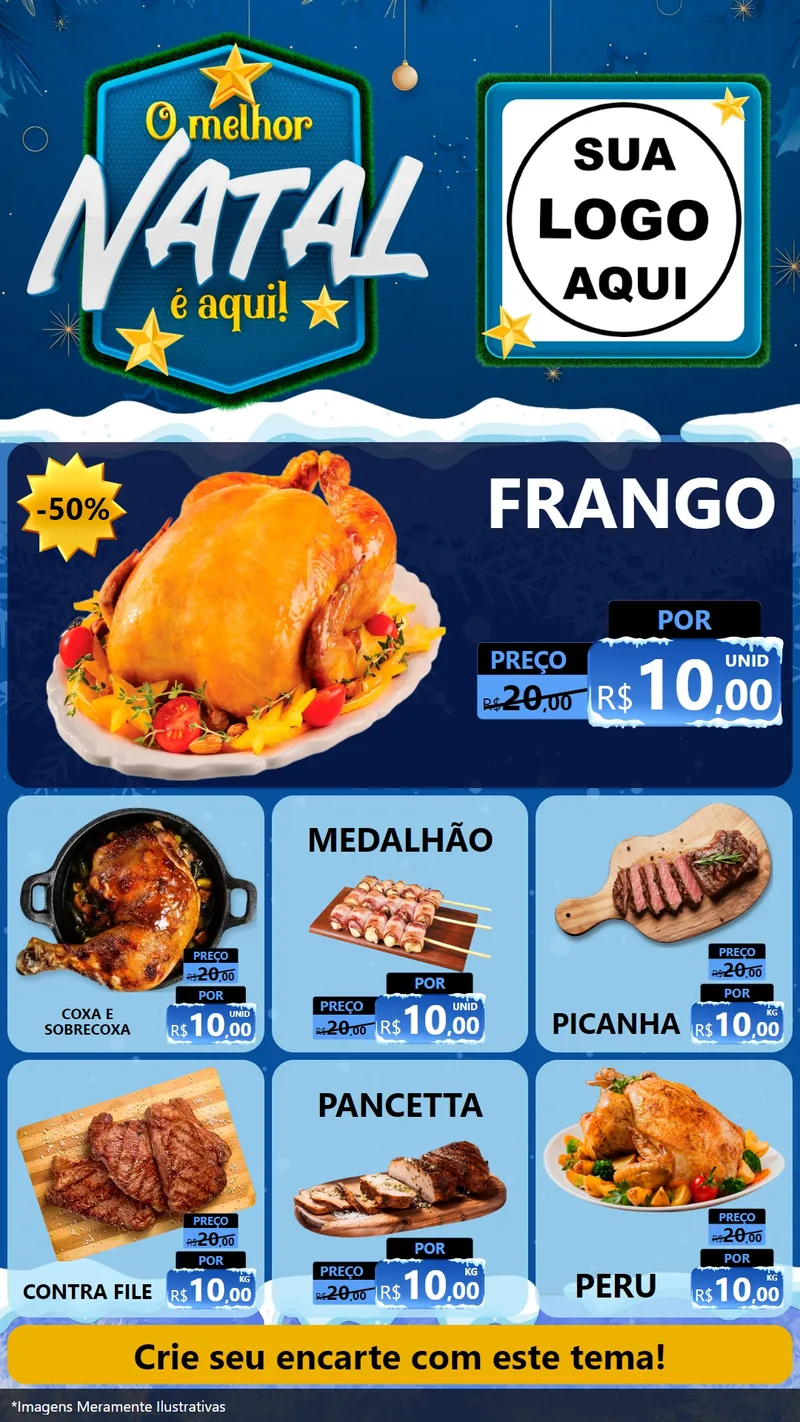 Modelo de Rede Social para Stories com o tema O Melhor Natal É Aqui! para Assados