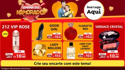 Modelo de TV para TV Horizontal com o tema Semana dos Namorados para Perfumes