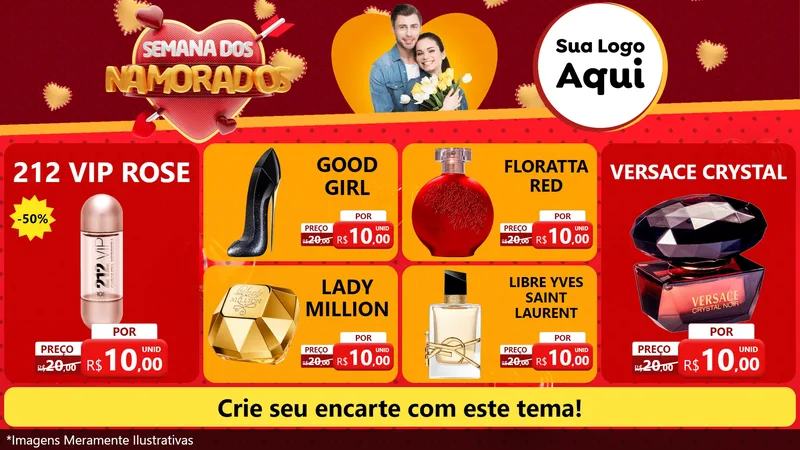 Modelo de TV para TV Horizontal com o tema Semana dos Namorados para Perfumes