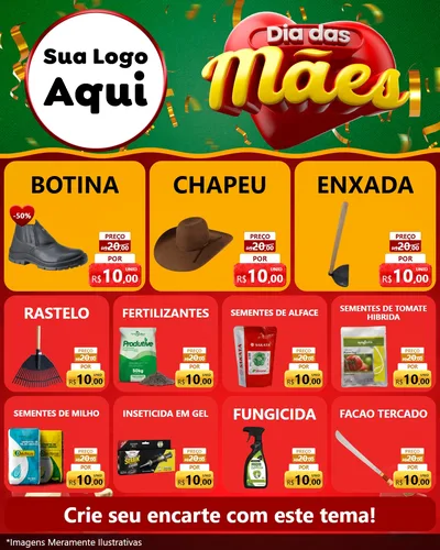 Modelo de Rede Social para Feed Instagram com o tema Dia das Mães para Agropecuária