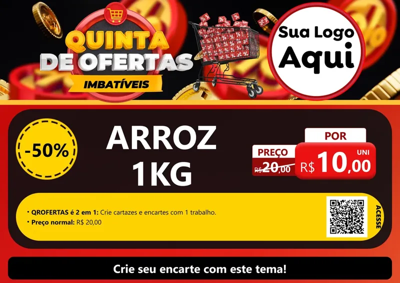 Modelo de Cartaz para Cartaz A4 Horizontal com o tema Quinta de Ofertas Imbatíveis para Supermercado