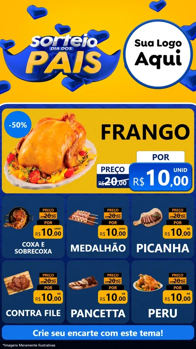 Modelo de Rede Social para Stories com o tema Sorteio Dia dos Pais para Assados
