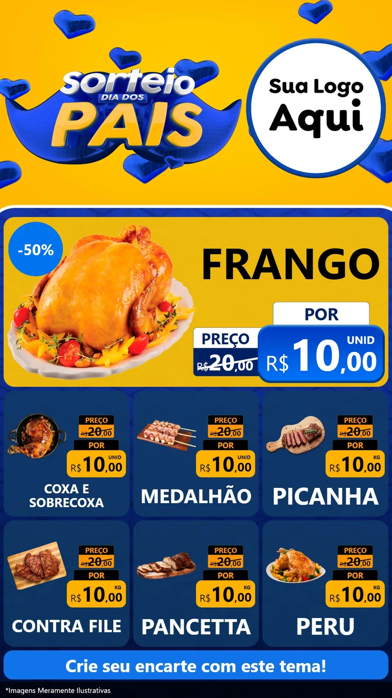 Modelo de Rede Social para Stories com o tema Sorteio Dia dos Pais para Assados