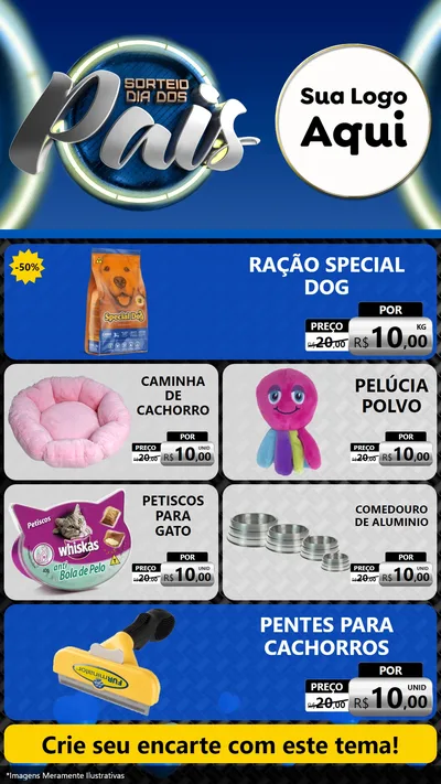 Modelo de TV para TV Vertical com o tema Sorteio Dia Dos Pais para Pet Shop