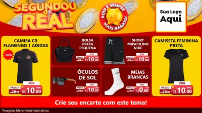 Modelo de TV para TV Horizontal com o tema Segundou do Real para Roupas e acessórios