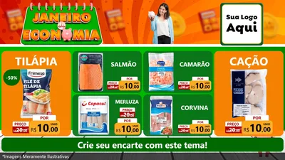 Modelo de TV para TV Horizontal com o tema Janeiro da Economia para Peixaria