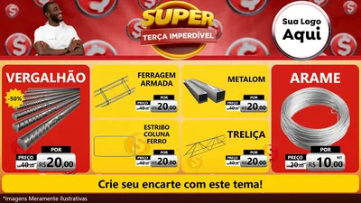 Modelo de TV para TV Horizontal com o tema Super Terça Imperdível para Ferragens