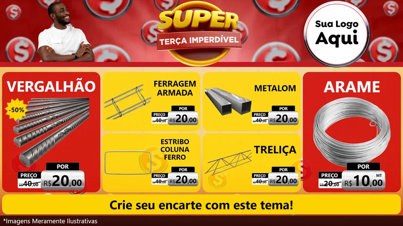 Modelo de TV para TV Horizontal com o tema Super Terça Imperdível para Ferragens