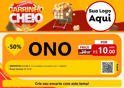 Modelo de Cartaz para Cartaz A4 Horizontal com o tema Promoção carrinho cheio para Óticas