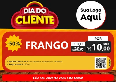 Modelo de Cartaz para Cartaz A4 Horizontal com o tema Dia do Cliente para Assados