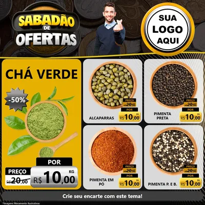 Modelo de Rede Social para Feed Facebook com o tema Sabadão de Ofertas para Produtos Naturais
