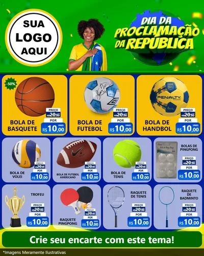Modelo de Rede Social para Feed Instagram com o tema Dia Da Proclamação Da República para Artigos Esportivos