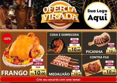 Modelo de Encarte para Encarte A4 Horizontal com o tema Oferta da Virada para Assados
