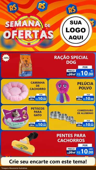 Modelo de TV para TV Vertical com o tema Semana de Ofertas para Pet Shop