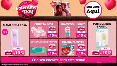 Modelo de TV para TV Horizontal com o tema Valentine's Day para Bebês