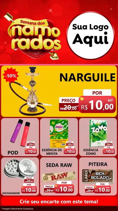 Modelo de Rede Social para Stories com o tema Semana dos namorados para Tabacaria
