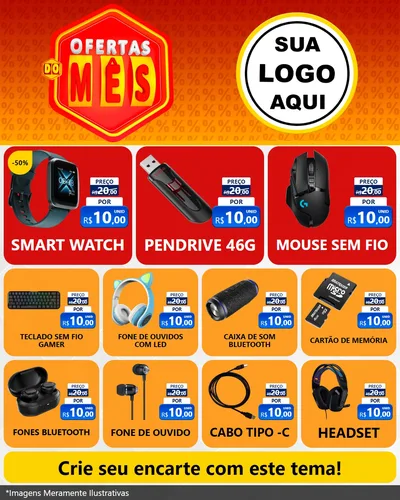 Modelo de Rede Social para Feed Instagram com o tema Ofertas do Mês para Informática