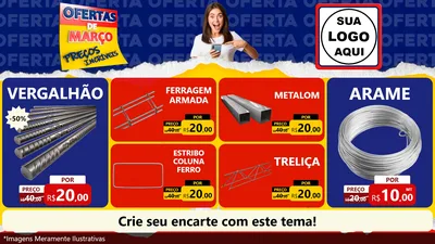 Modelo de TV para TV Horizontal com o tema Ofertas de Março - Preços Incríveis para Ferragens