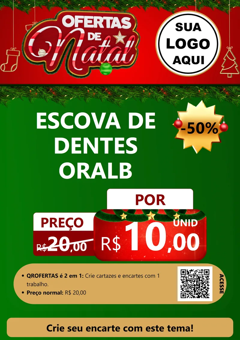 Modelo de Cartaz para Cartaz A4 Vertical com o tema Ofertas de Natal para Higiene Pessoal
