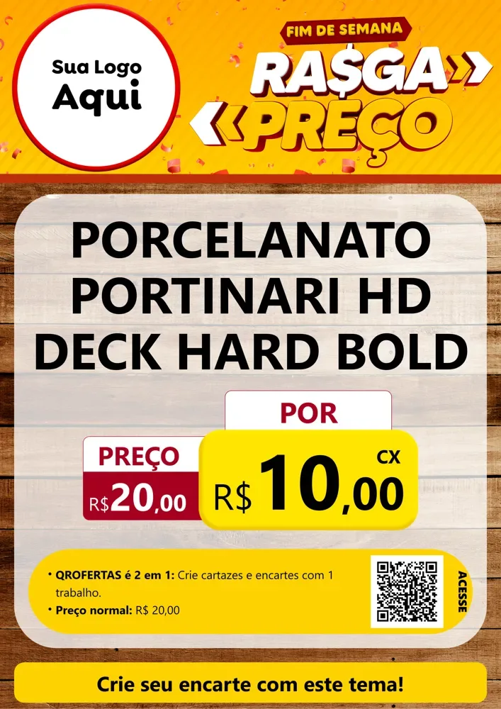 Modelo de Cartaz para Cartaz A4 Vertical com o tema Fim de Semana Rasga Preços para Pisos e revestimentos