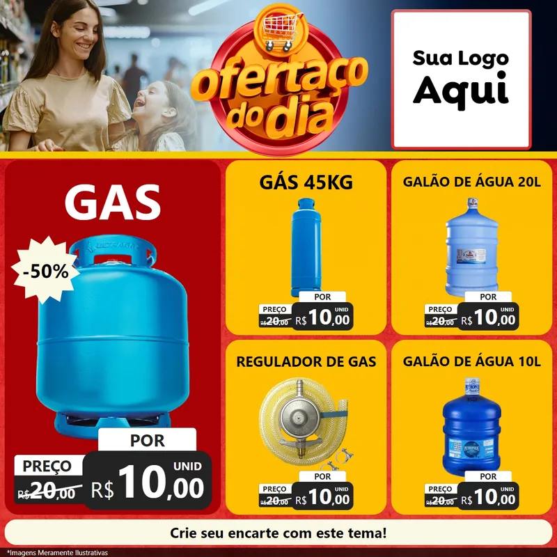 Modelo de Rede Social para Feed Facebook com o tema Ofertaço Do Dia para Água e gás