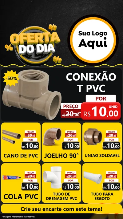 Modelo de Rede Social para Stories com o tema Oferta Do Dia para Tubos e conexões