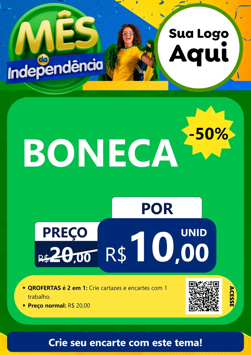 Modelo de Cartaz para Cartaz A4 Vertical com o tema Mês da Independência para Brinquedos