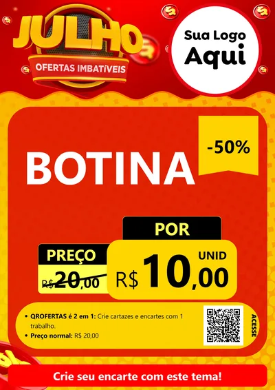 Modelo de Cartaz para Cartaz A4 Vertical com o tema Julho Ofertas Imbatíveis para Agropecuária