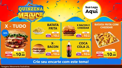 Modelo de TV para TV Horizontal com o tema Quinzena Maluca para Hamburgueria