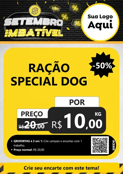 Modelo de Cartaz para Cartaz A4 Vertical com o tema Setembro Imbatível para Pet Shop