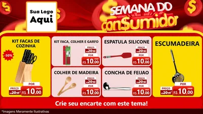 Modelo de TV para TV Horizontal com o tema Semana do Consumidor para Utilidades Domésticas