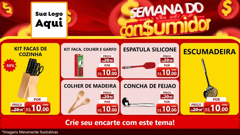 Modelo de TV para TV Horizontal com o tema Semana do Consumidor para Utilidades Domésticas