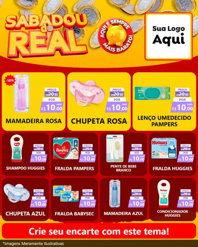 Modelo de Rede Social para Feed Instagram com o tema Sabadou do Real para Bebês