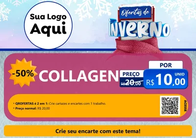Modelo de Cartaz para Cartaz A4 Horizontal com o tema Ofertas de Inverno para Suplementos alimentares