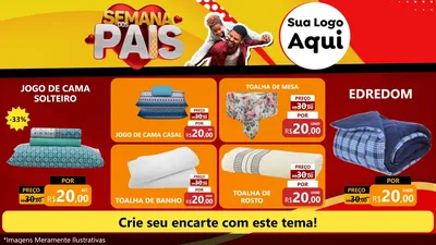 Modelo de TV para TV Horizontal com o tema Semana Dos Pais para Cama, Mesa e Banho