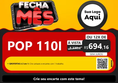 Modelo de Cartaz para Cartaz A4 Horizontal com o tema Fecha Mês para Concessionaria de Motos