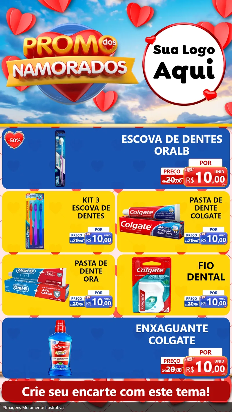 Modelo de TV para TV Vertical com o tema Promo dos Namorados para Higiene Pessoal