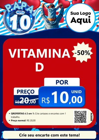 Modelo de Cartaz para Cartaz A4 Vertical com o tema Papai Nota 10 para Farmácia
