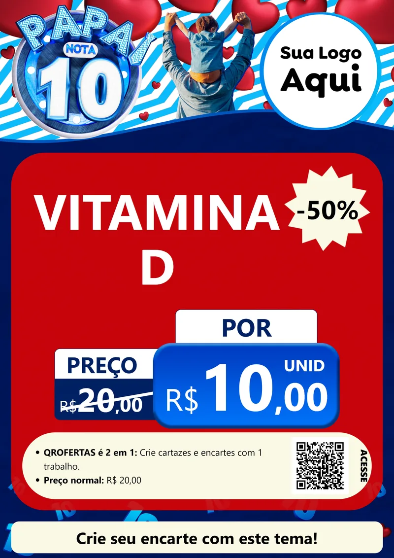 Modelo de Cartaz para Cartaz A4 Vertical com o tema Papai Nota 10 para Farmácia