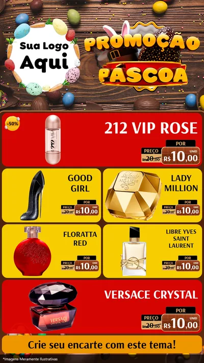 Modelo de TV para TV Vertical com o tema Promoção Páscoa para Perfumes