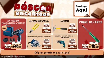 Modelo de TV para TV Horizontal com o tema Páscoa Encantada para Maquinas e Ferramentas